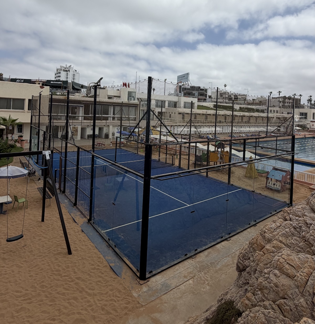 A rally on the padel court